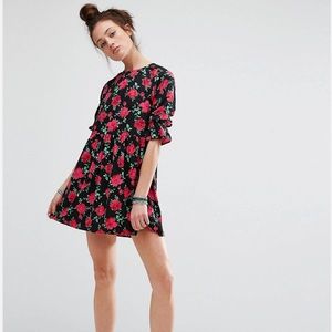 ASOS Motel Smock Dress in Floral Print
